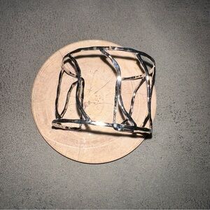 Hammered silver toned cuff bracelet